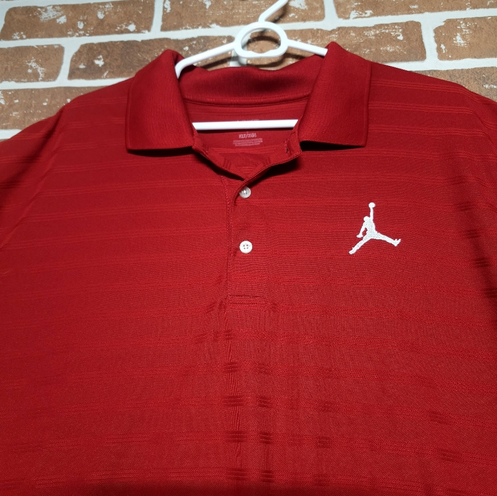 Mens XLT red polo jump man short sleeve shirt